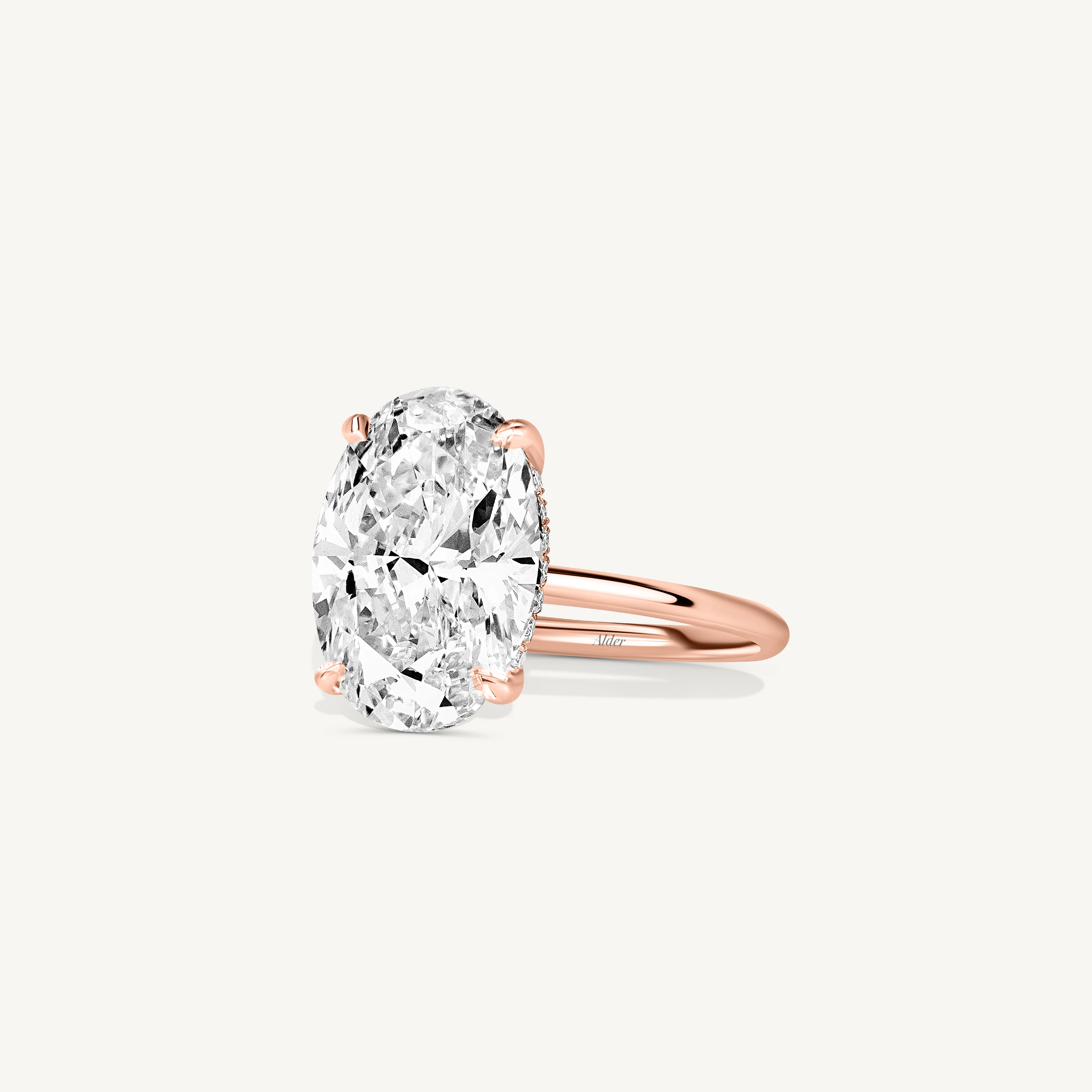 Oval Diamond Solitaire Engagement Ring - Image 3