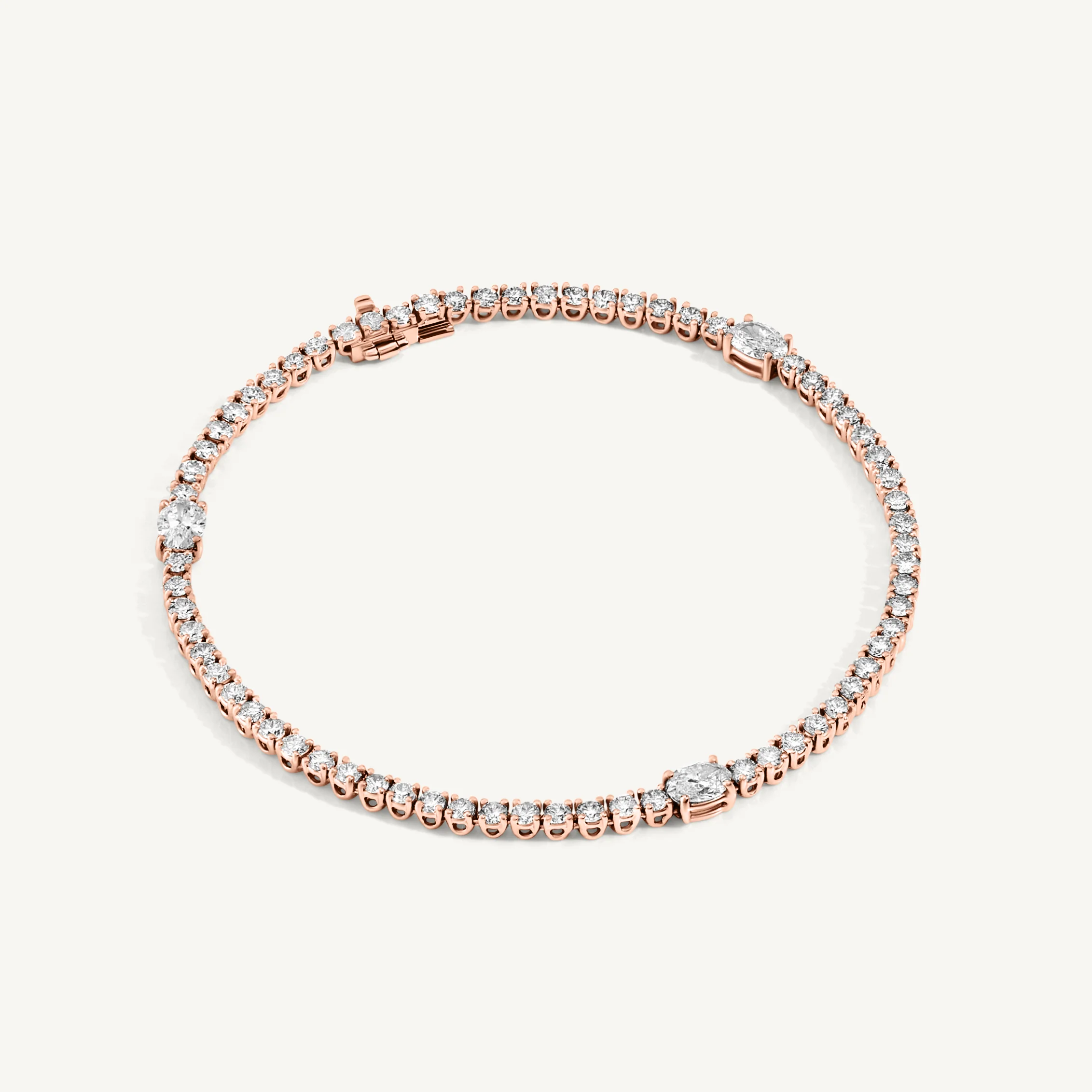 Round and Oval Diamond Tennis Bracelet - Image 3