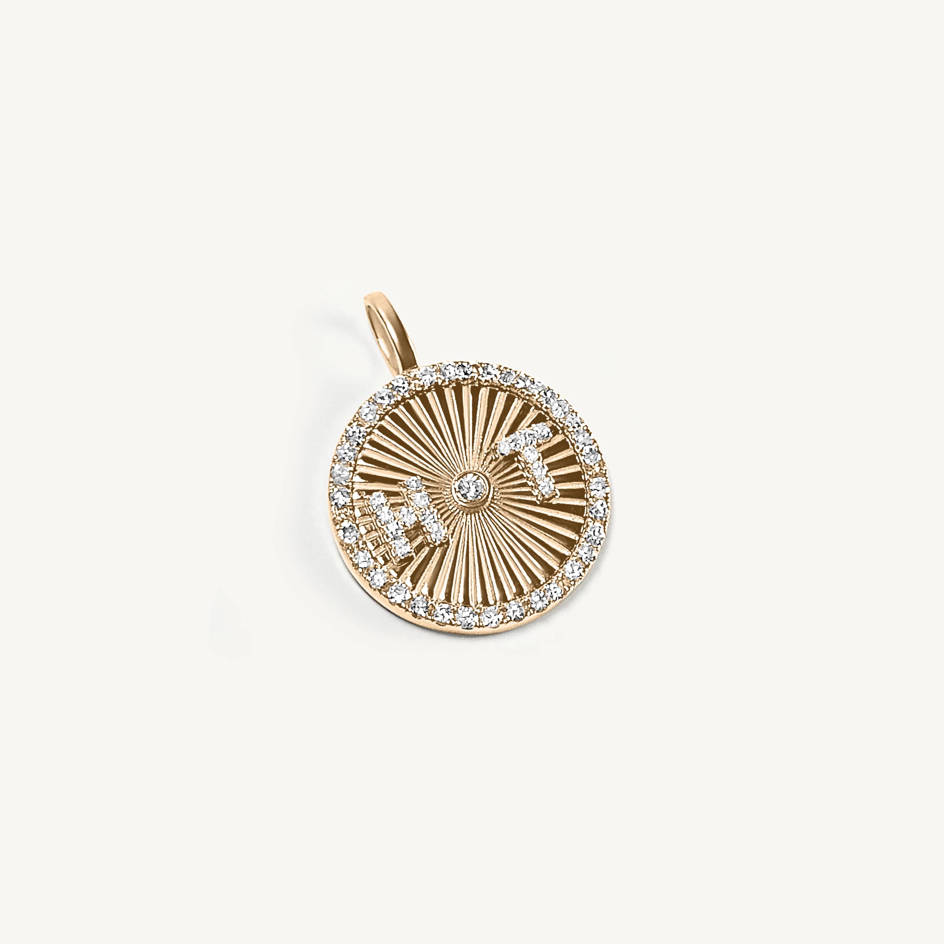 Bespoke Fluted Diamond Disc Charm - Image 4