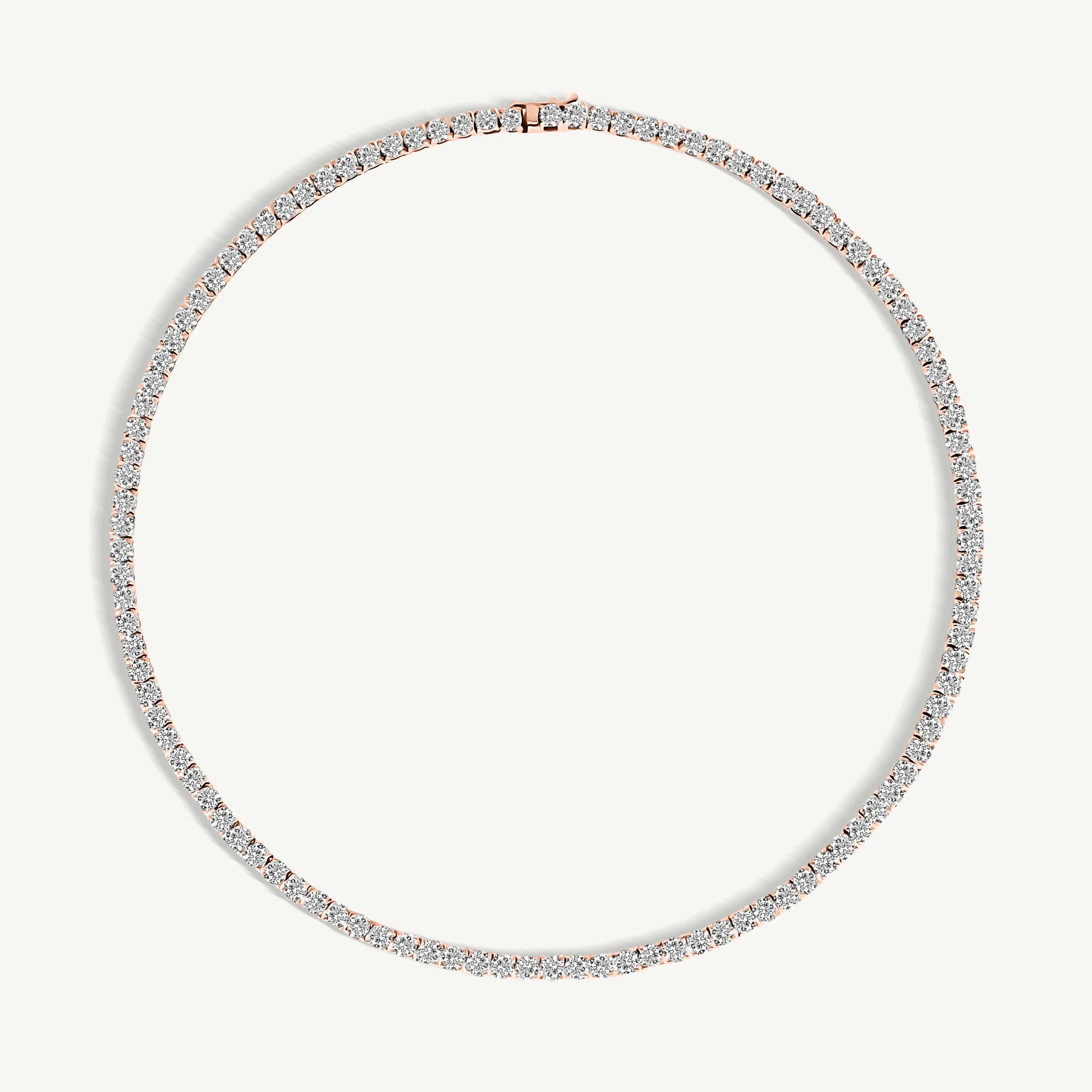 Classic Round Diamond Tennis Necklace - Image 4