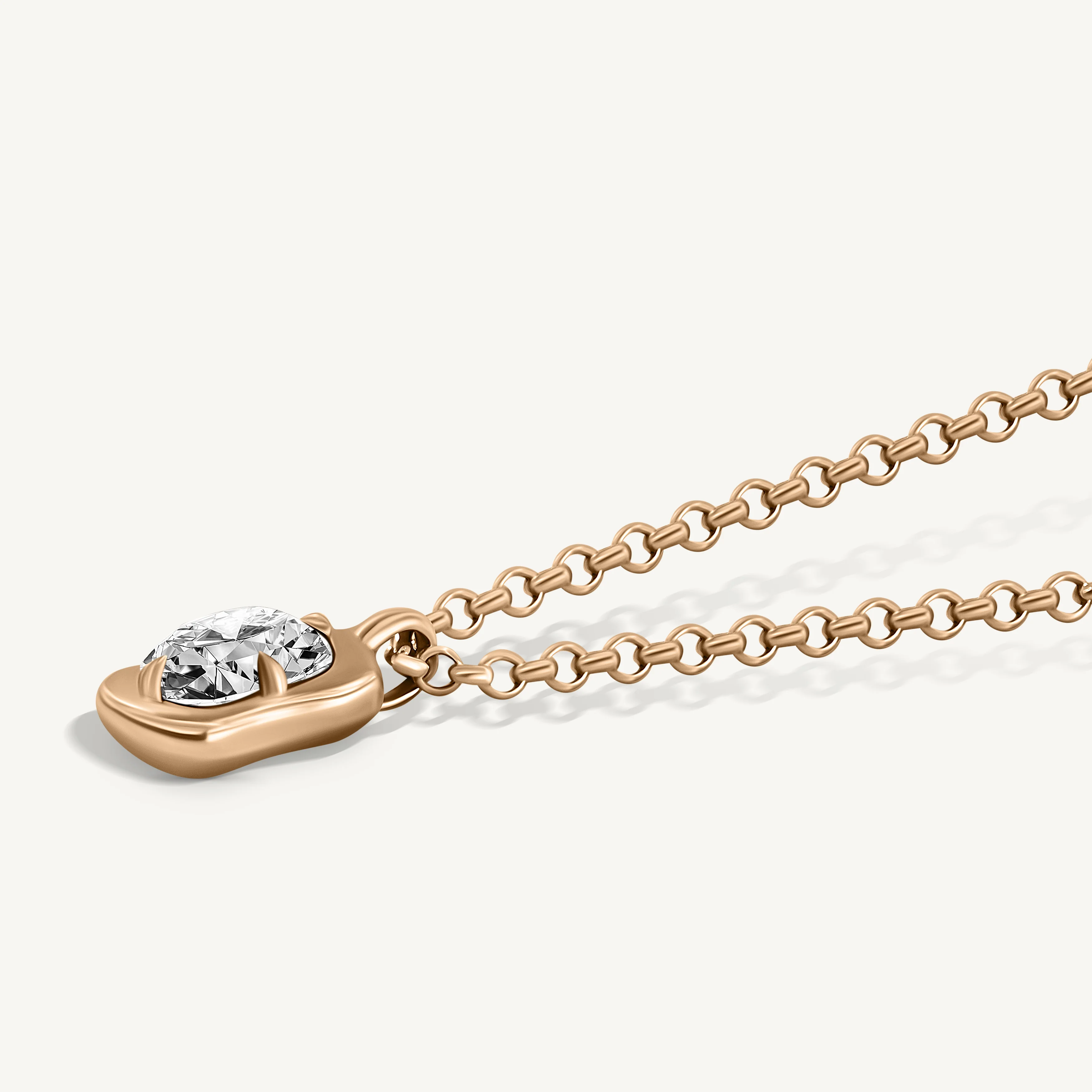 Cushion Cut Diamond Lunar Pendant Necklace - Image 3