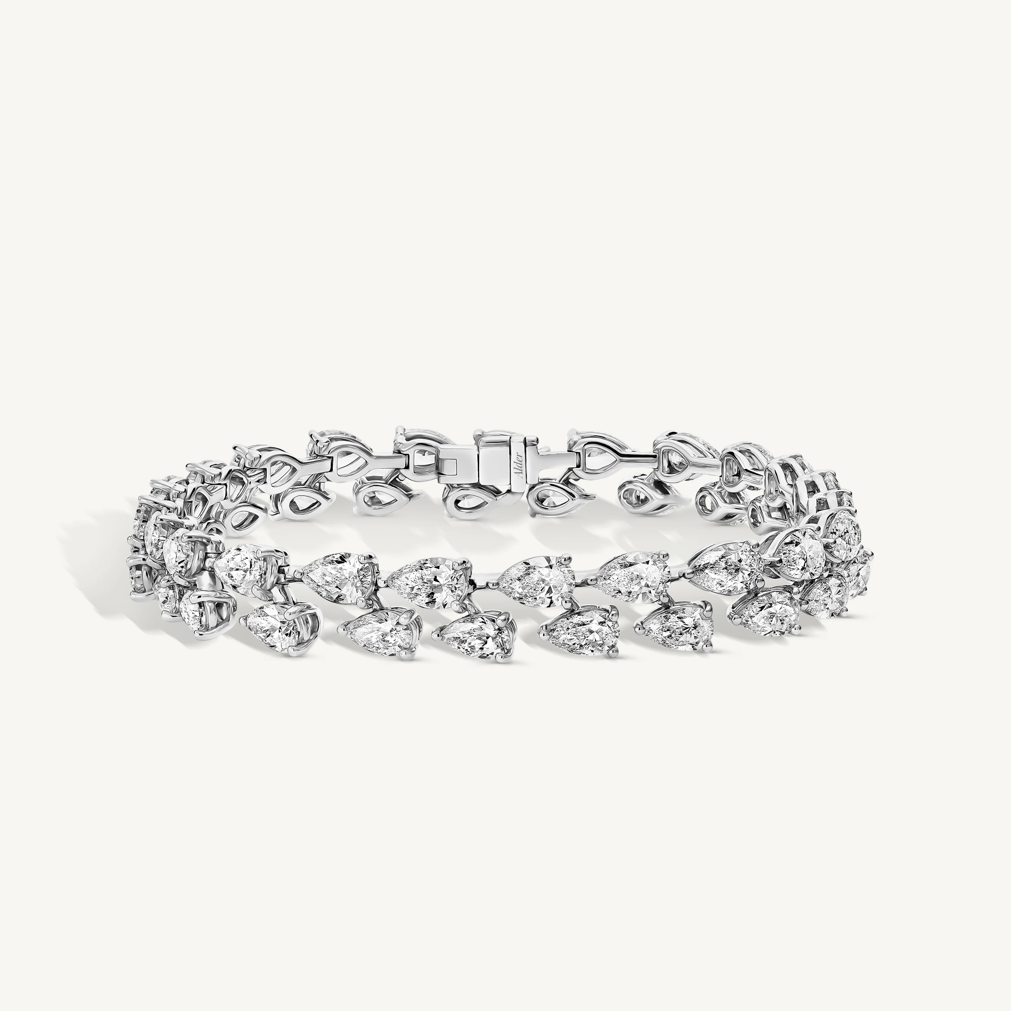 Double Line Pear Diamond Tennis Bracelet
