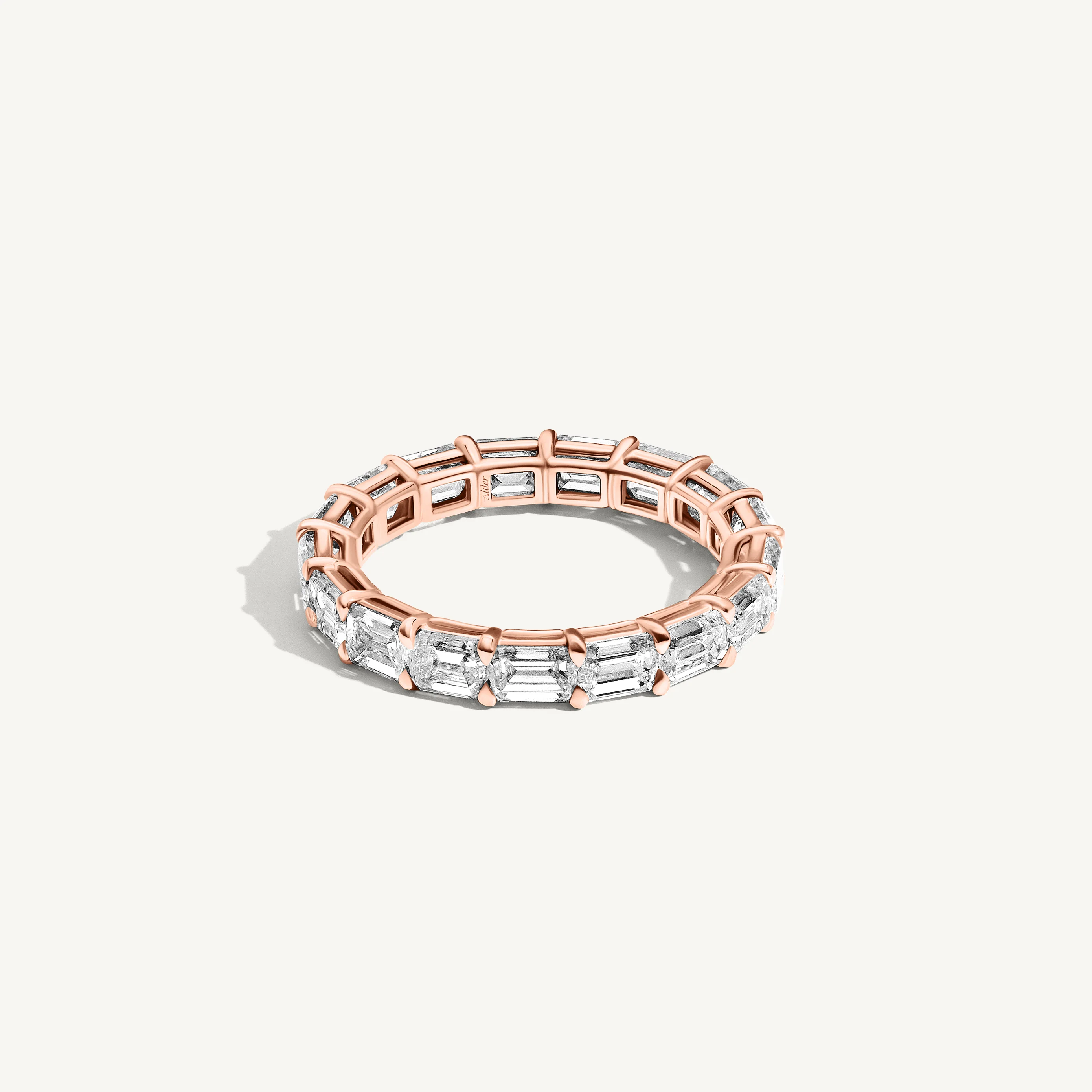 East West Emerald Diamond Eternity Band - Image 3