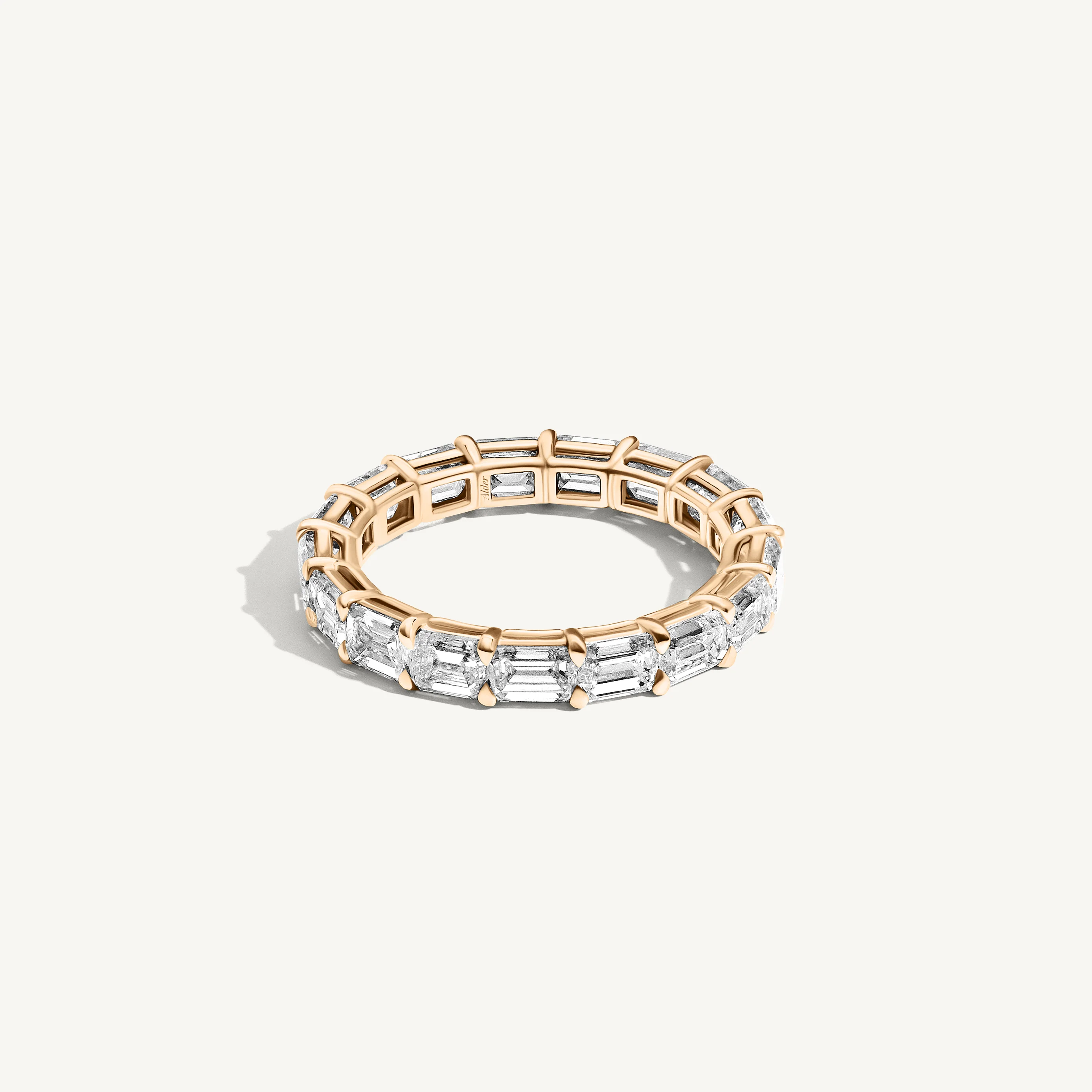 East West Emerald Diamond Eternity Band - Image 4