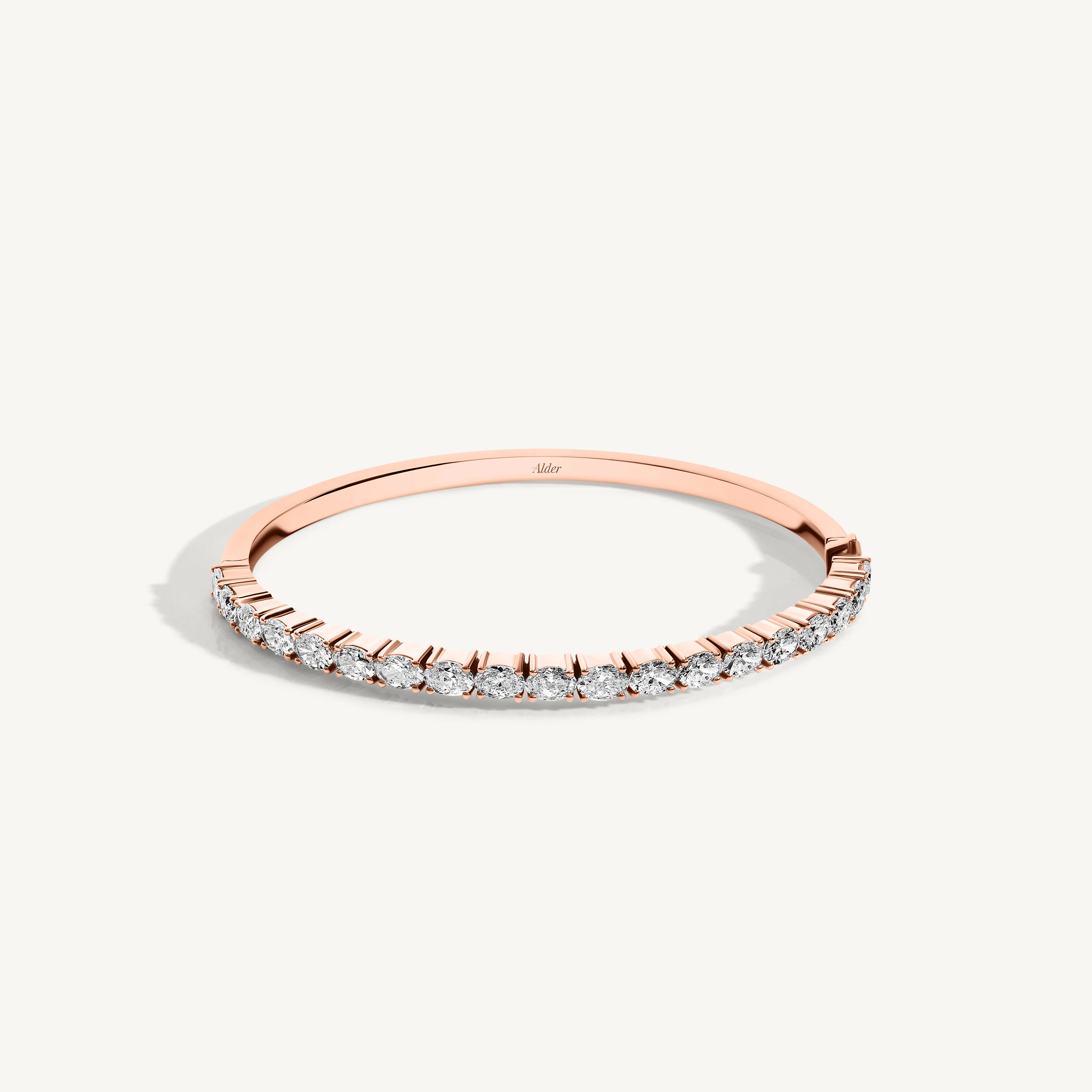 East West Oval Diamond Bangle - Image 7