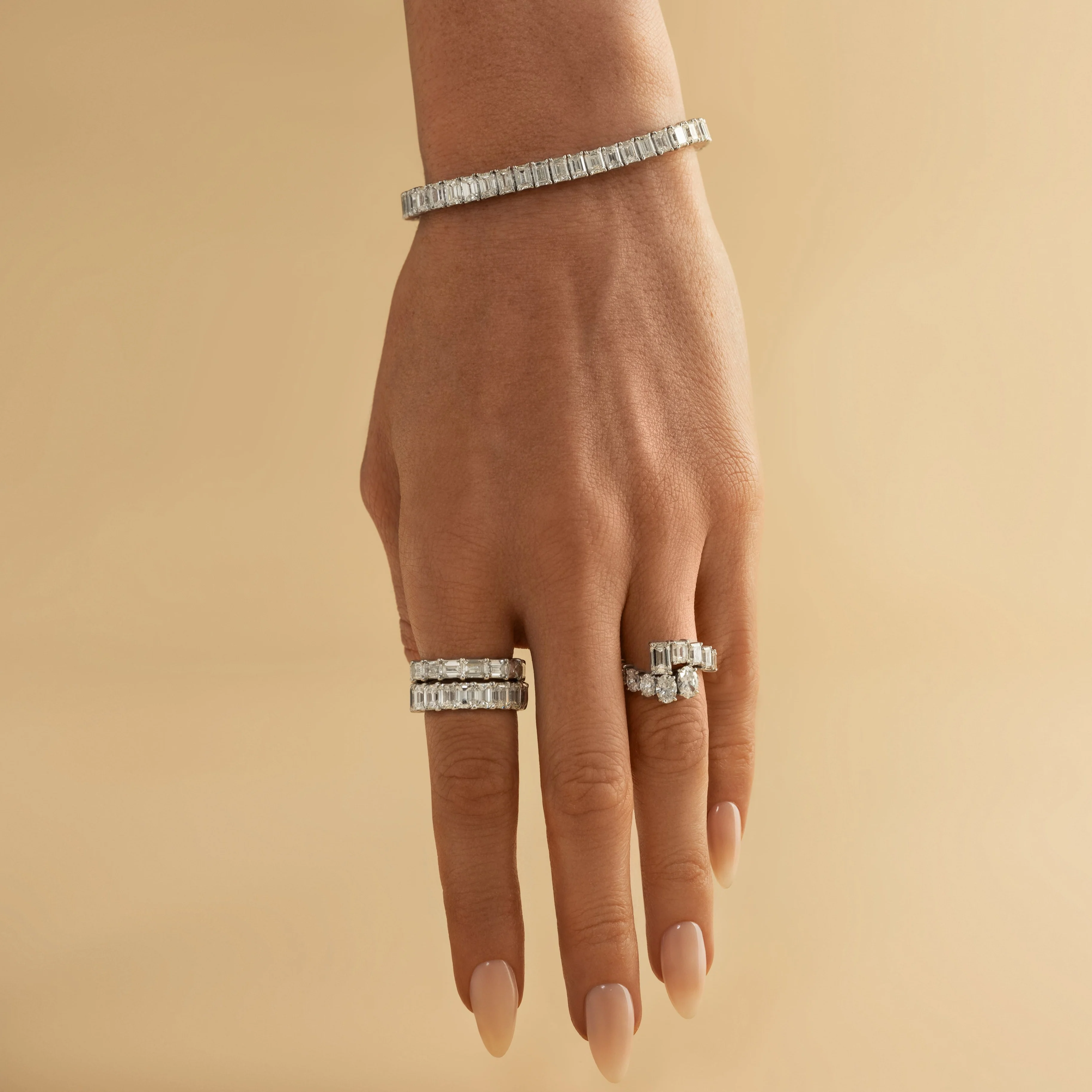 Emerald Cut Diamond Tennis Bracelet - Image 3