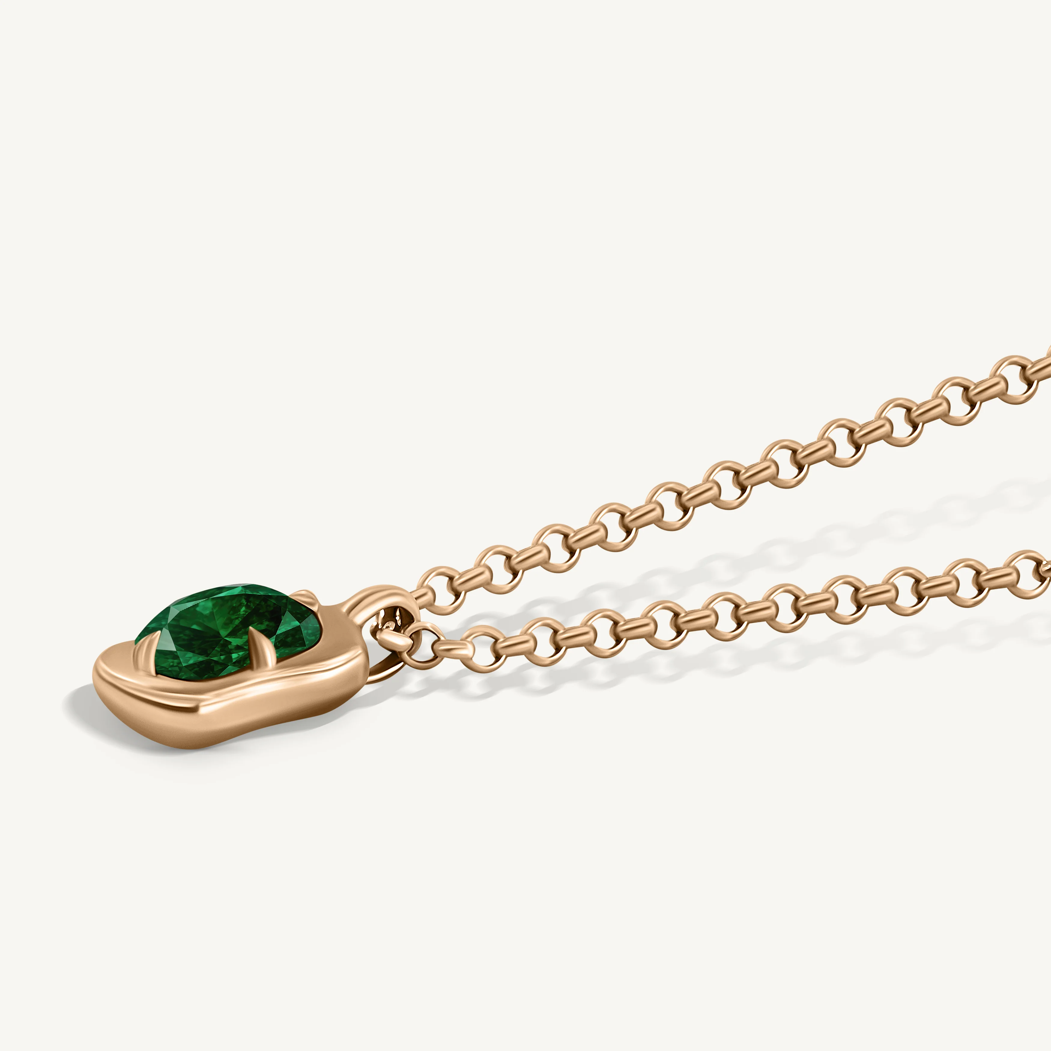 Emerald Lunar Pendant Necklace - Image 3