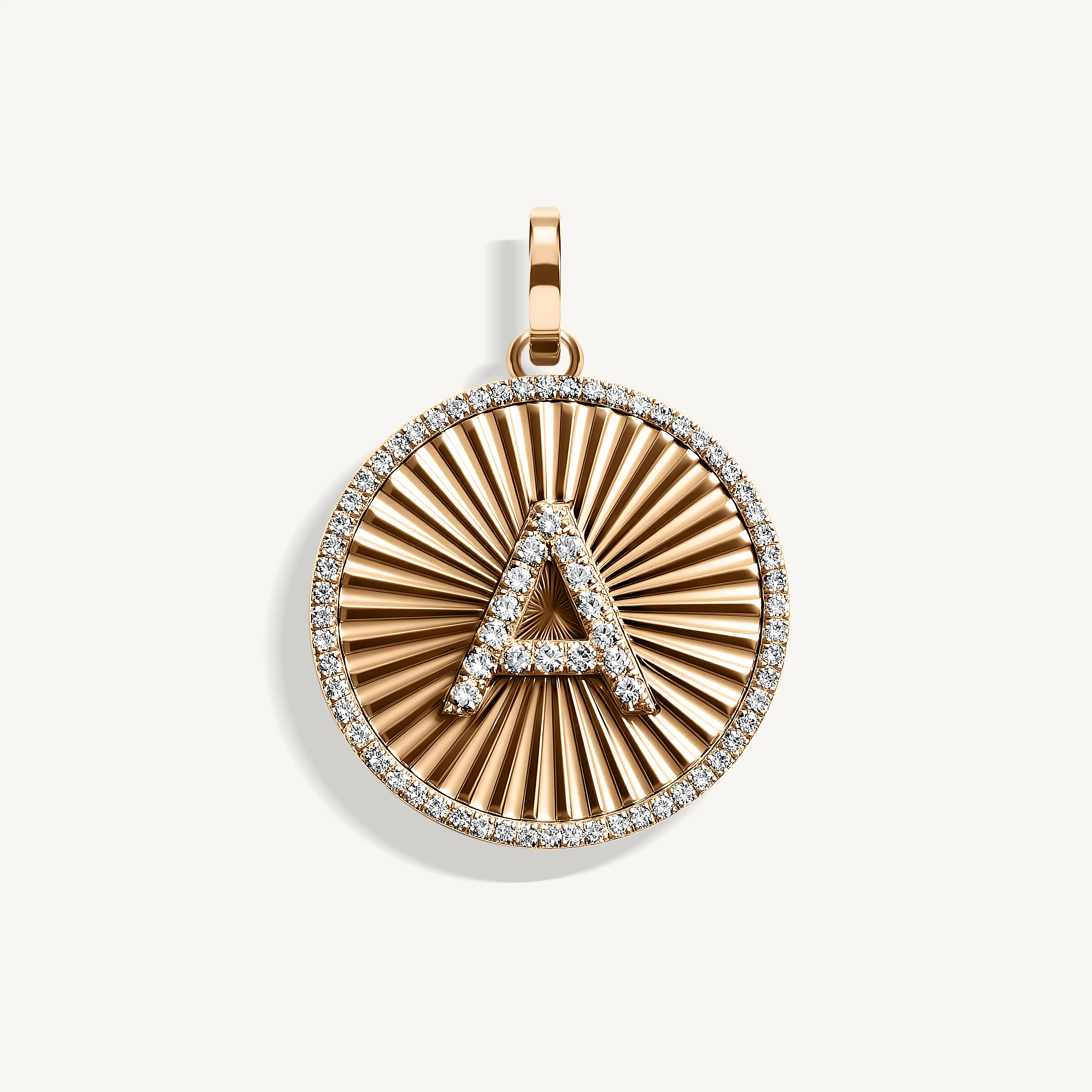 Fluted Diamond Initial Disc Charm