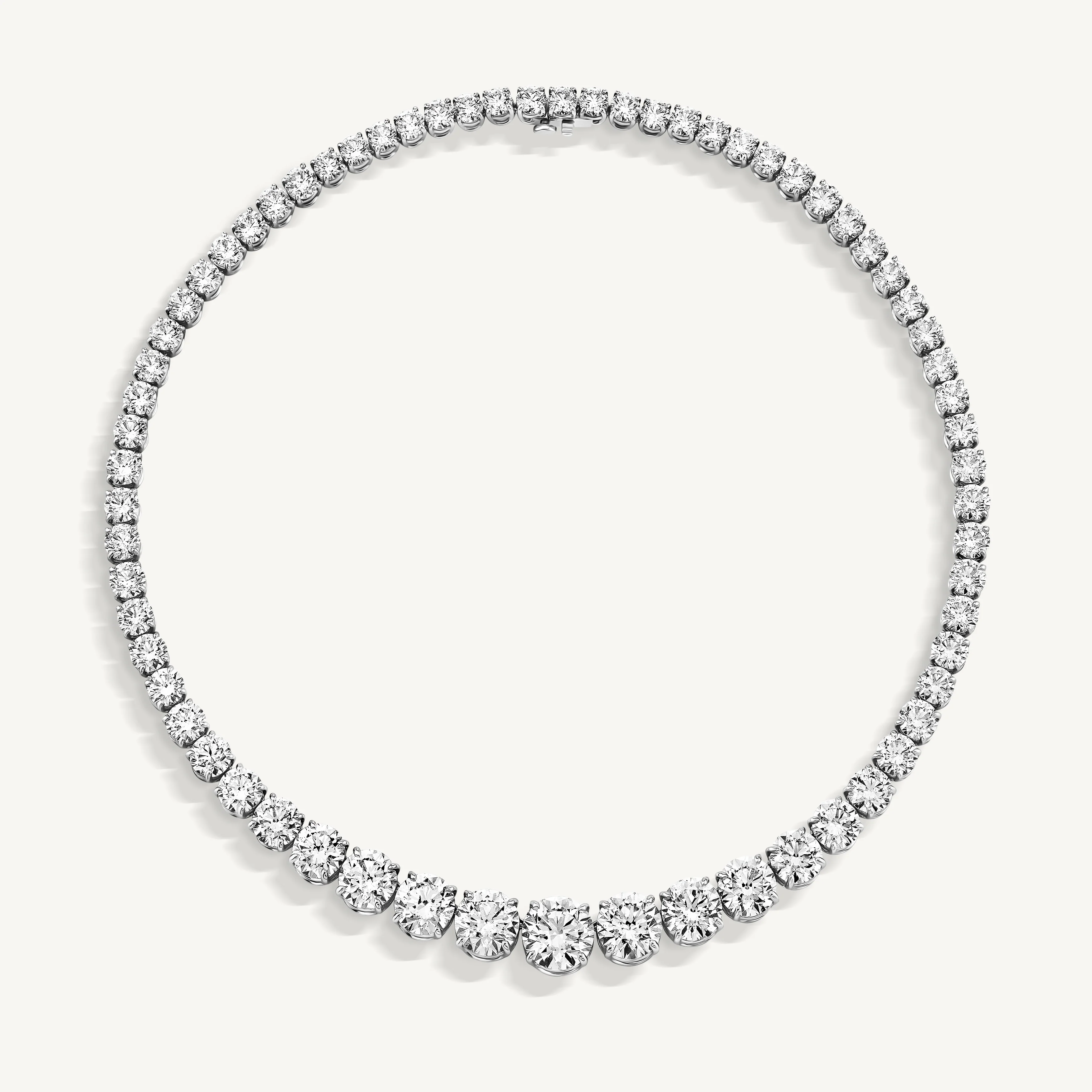 40ct Graduated Riviera Diamond Tennis Necklace - Image 3