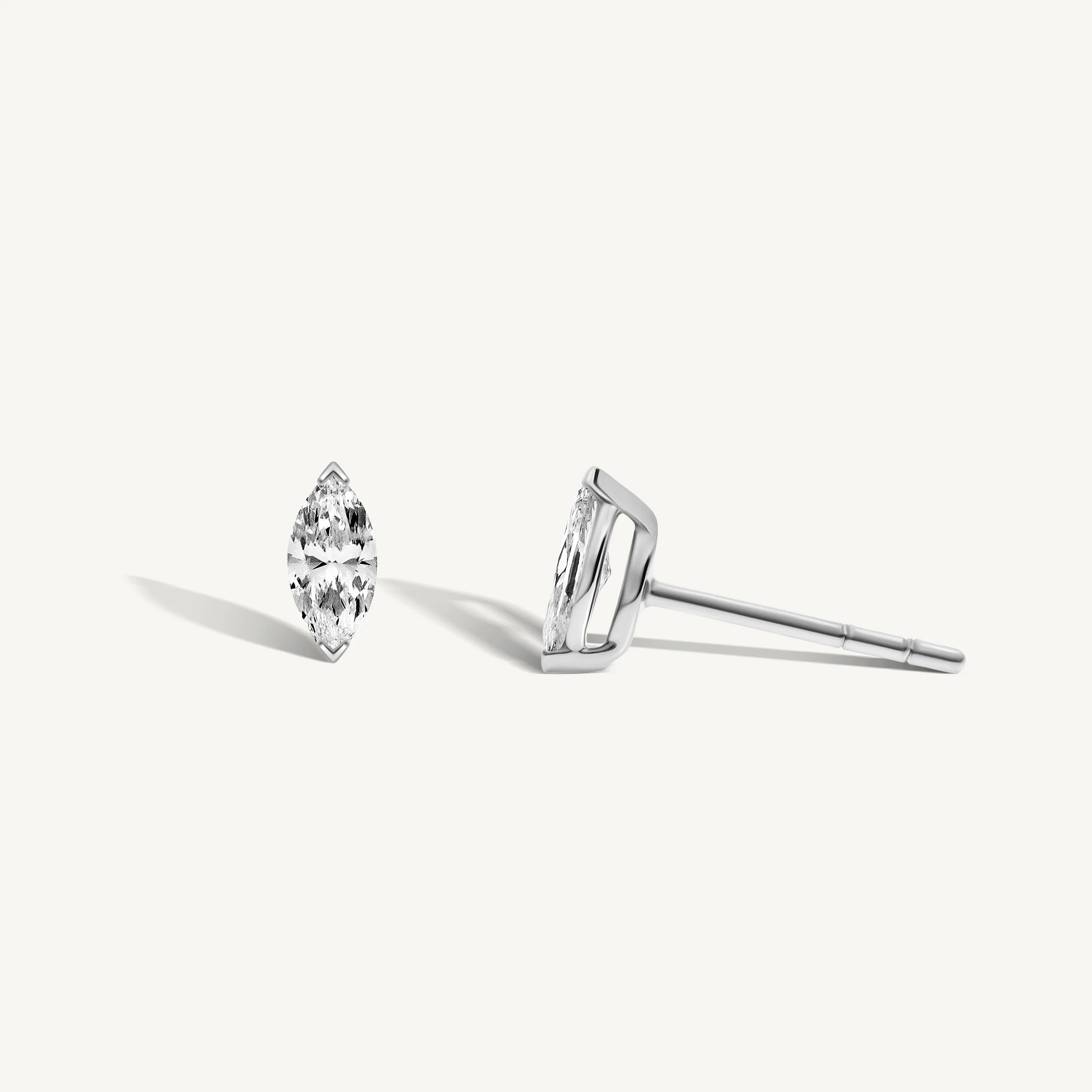 Marquise Diamond Stud Earrings - Image 3