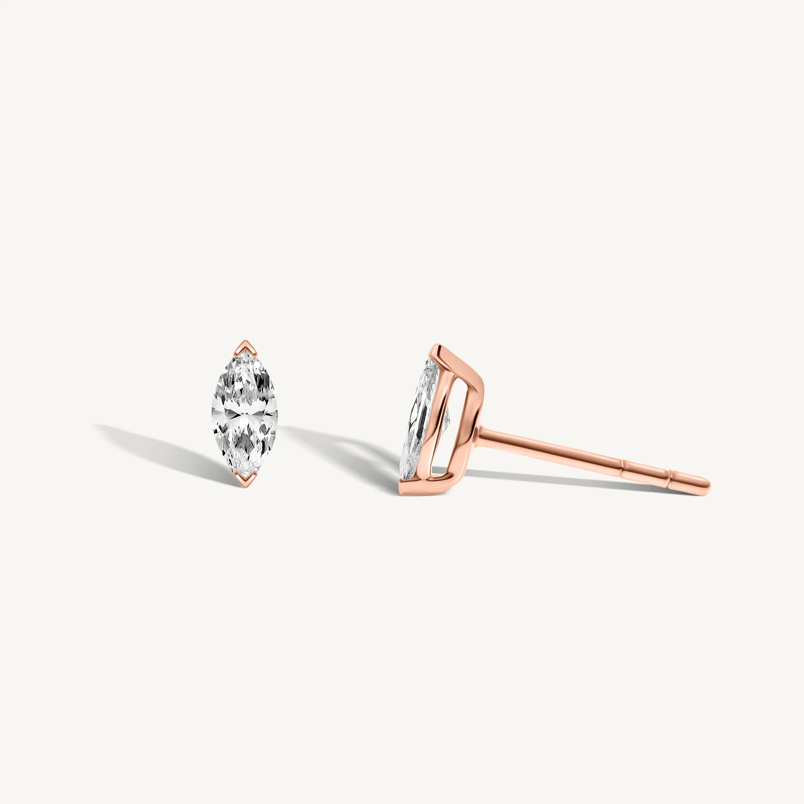 Marquise Diamond Stud Earrings - Image 4