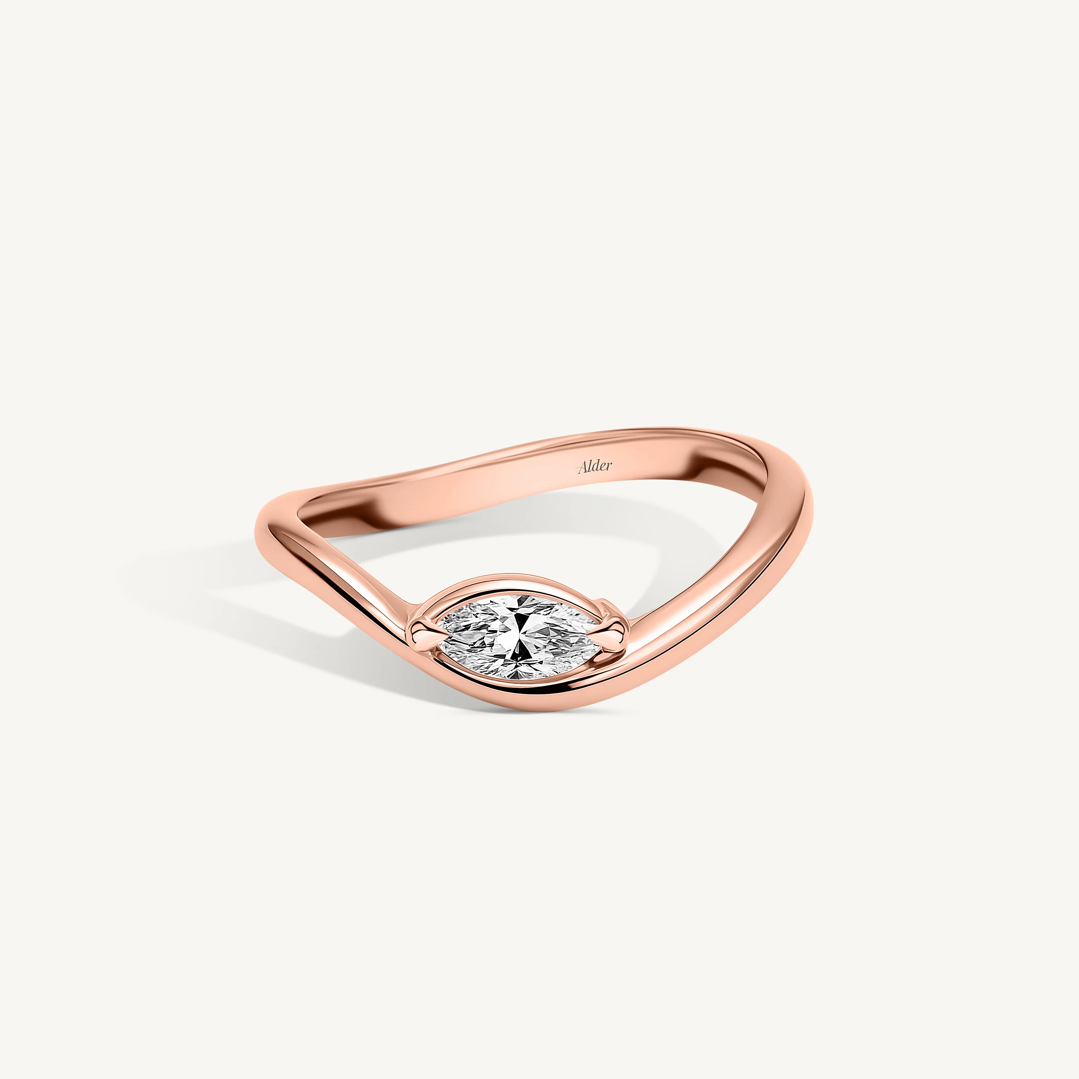 Marquise Diamond Wave Ring - Image 3
