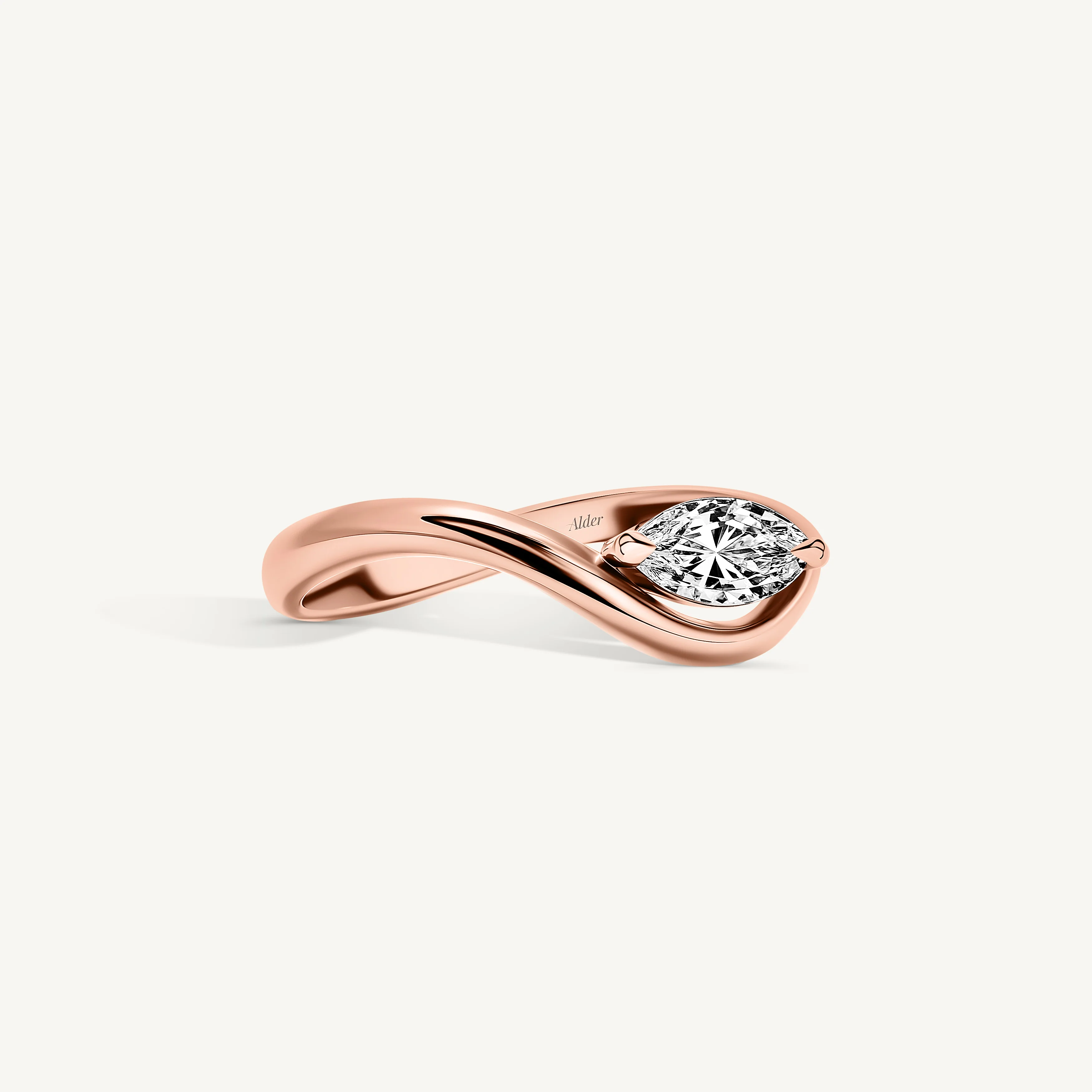 Marquise Diamond Wave Ring - Image 4