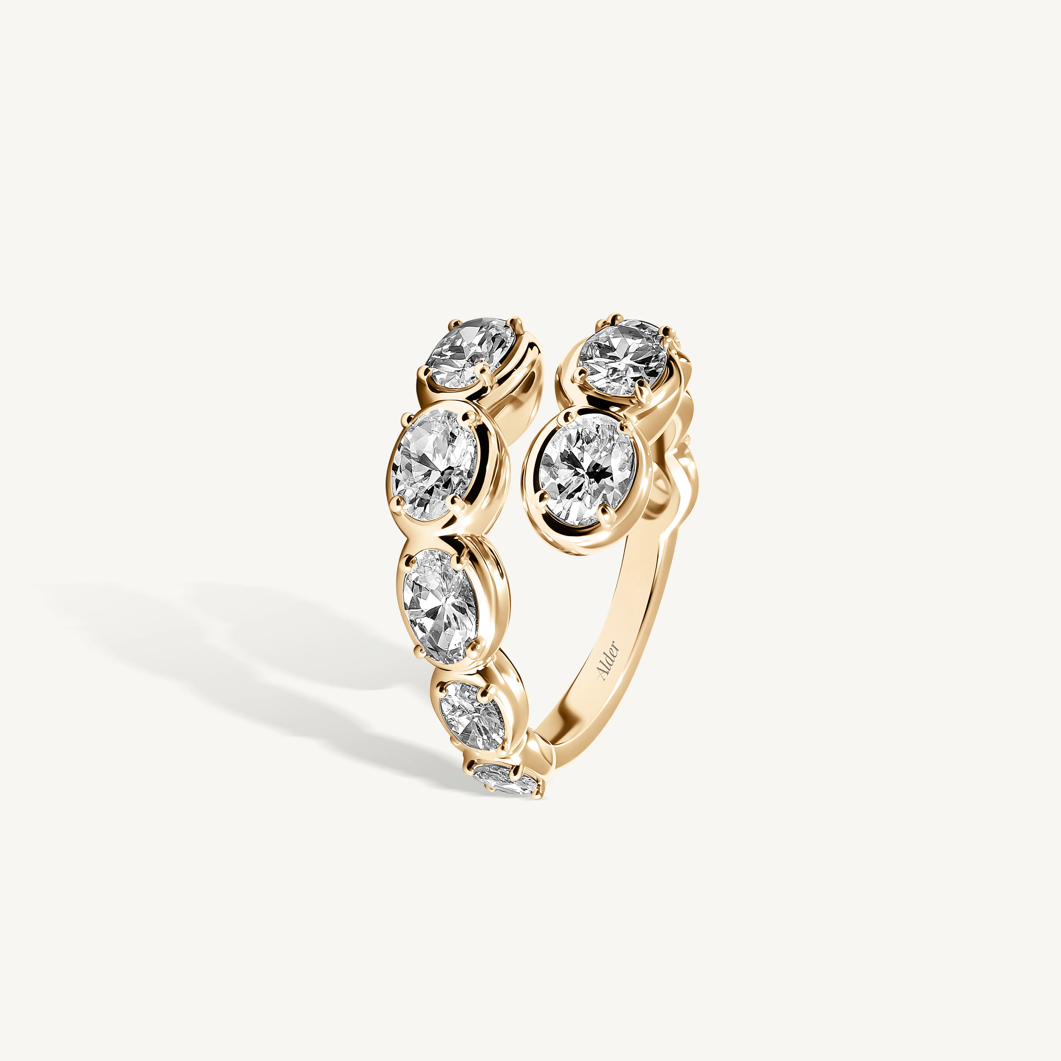 Oval Diamond Lunar Bypass Ring - Image 3