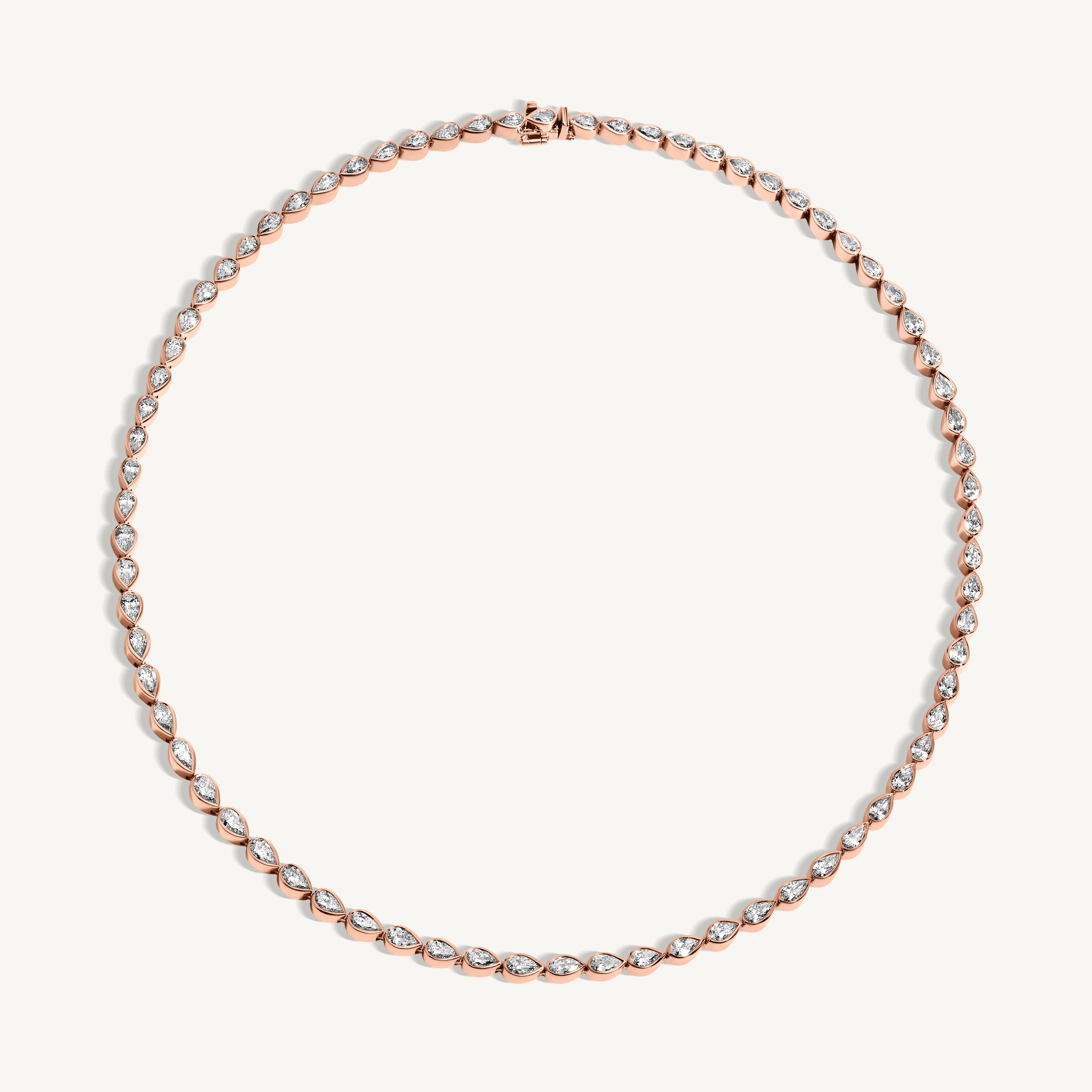Pear Diamond Bezel Tennis Necklace - Image 3