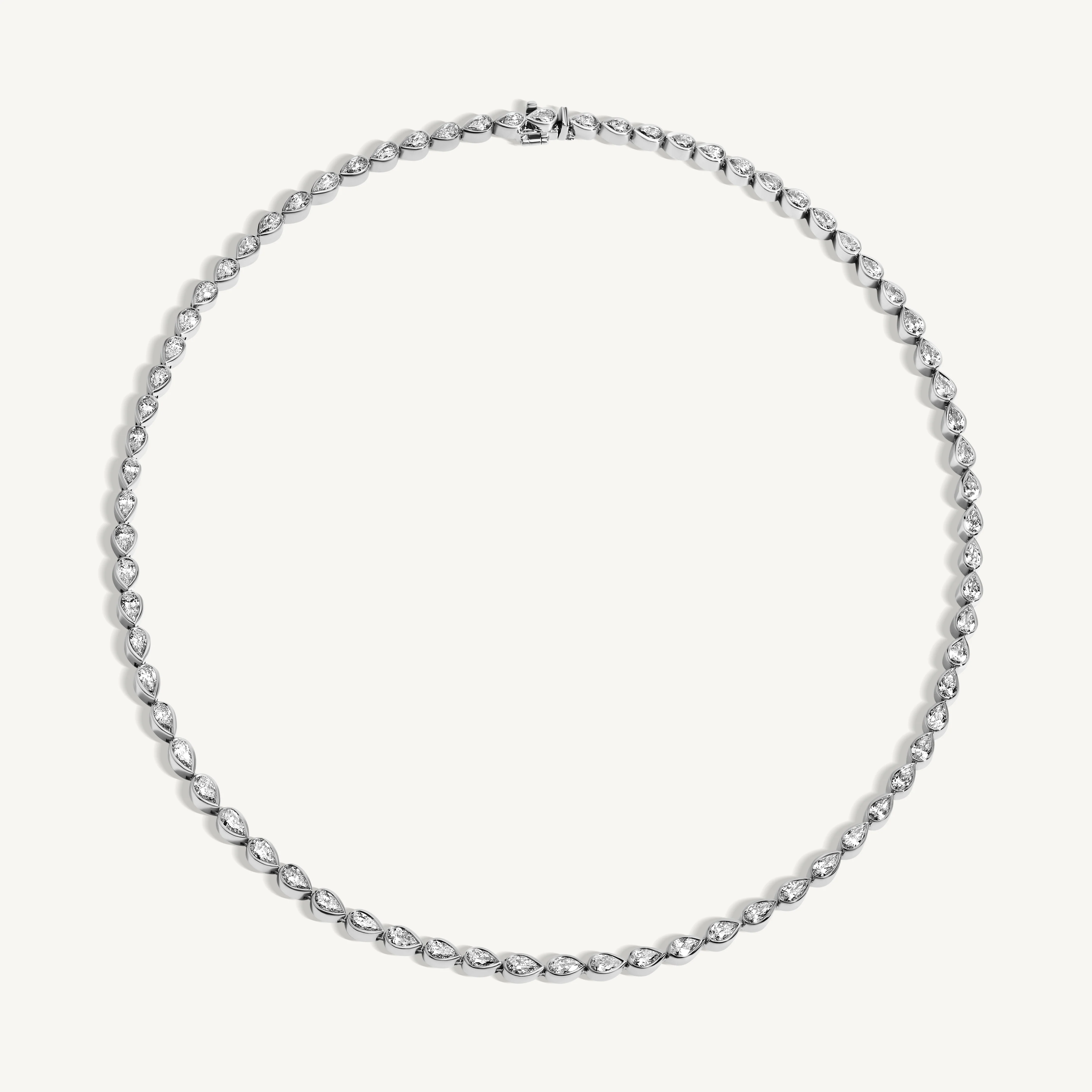 Pear Diamond Bezel Tennis Necklace - Image 4
