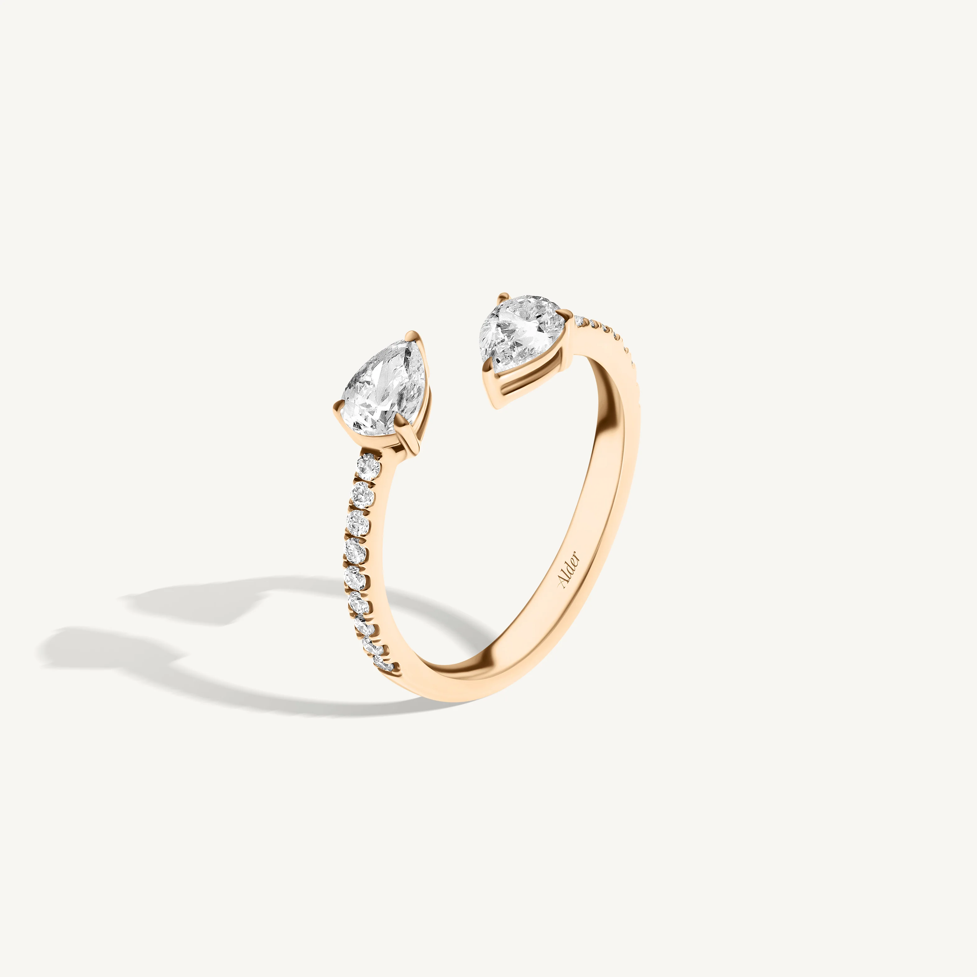 Pear Diamond Claw Ring - Image 3