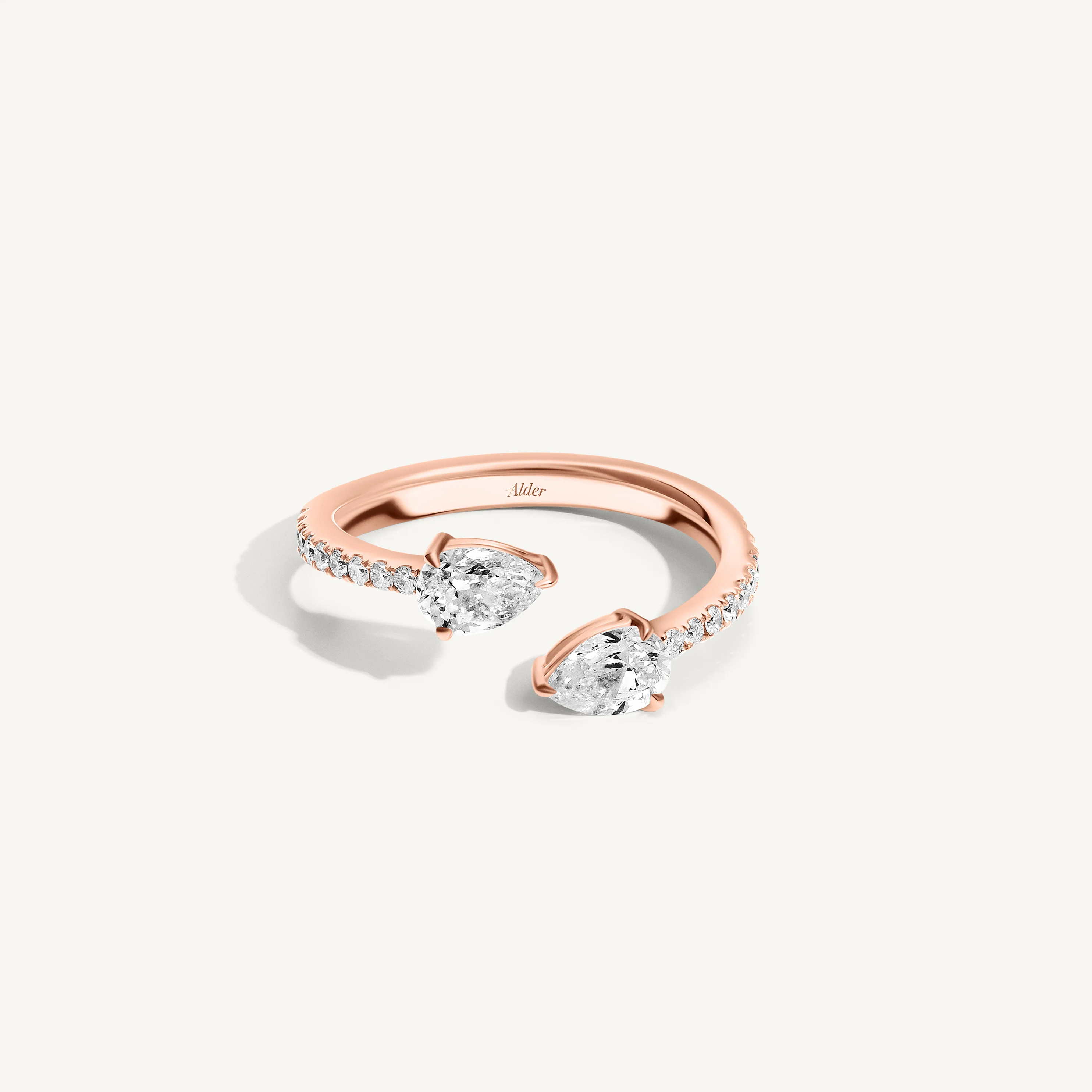 Pear Diamond Claw Ring - Image 4