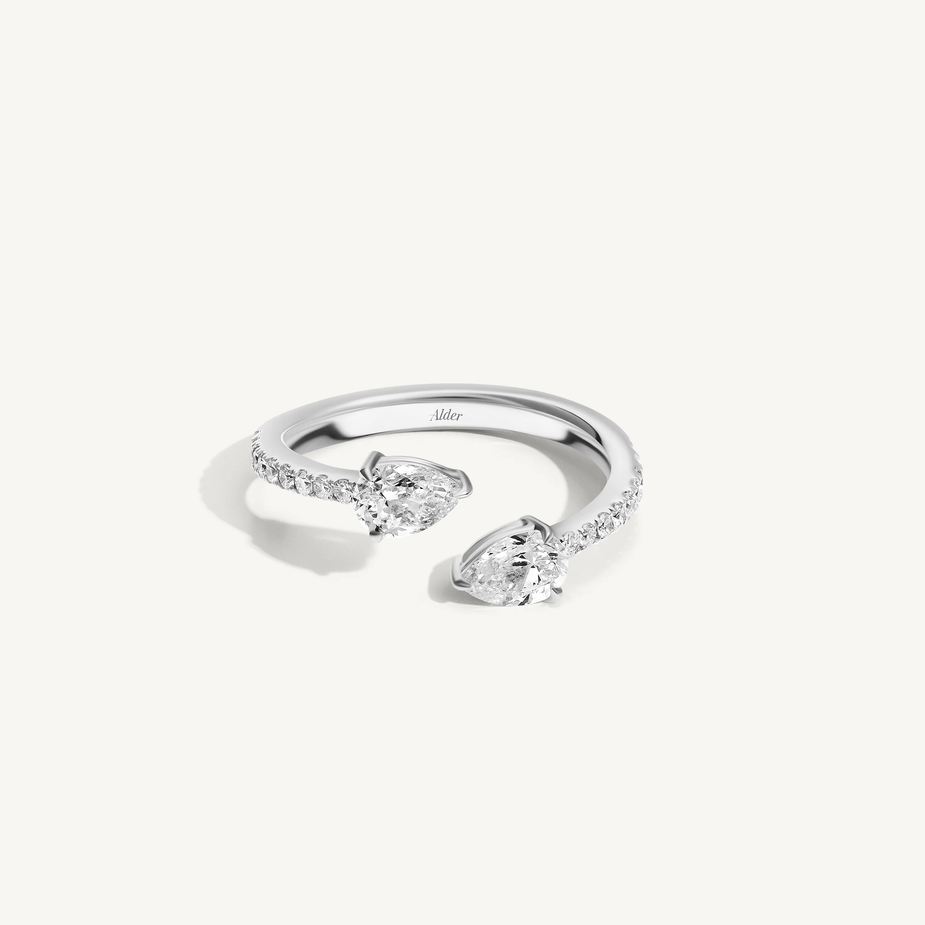 Pear Diamond Claw Ring - Image 5