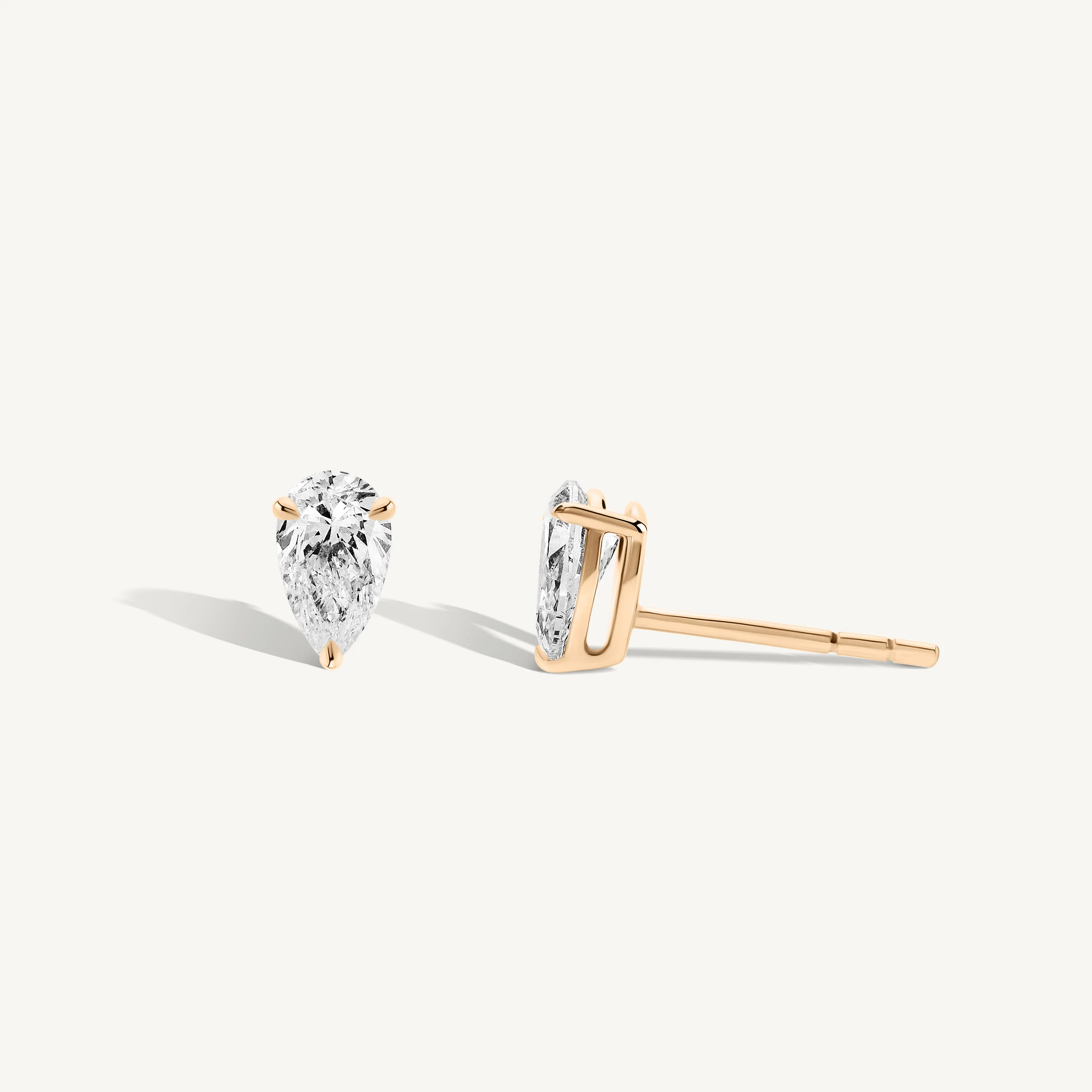 Pear Diamond Stud Earrings - Image 3