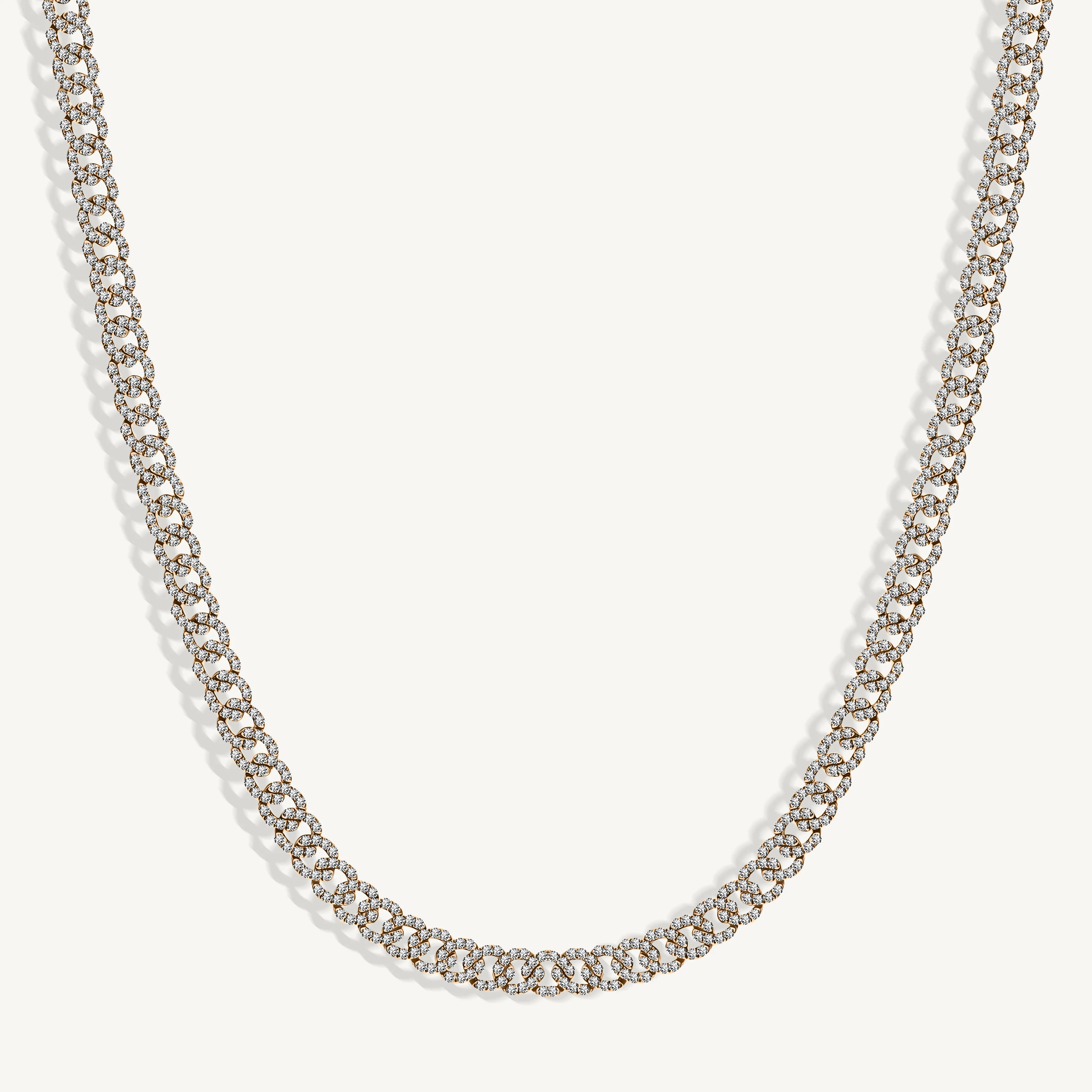 Petite Pave Diamond Cuban Chain Necklace - Image 3
