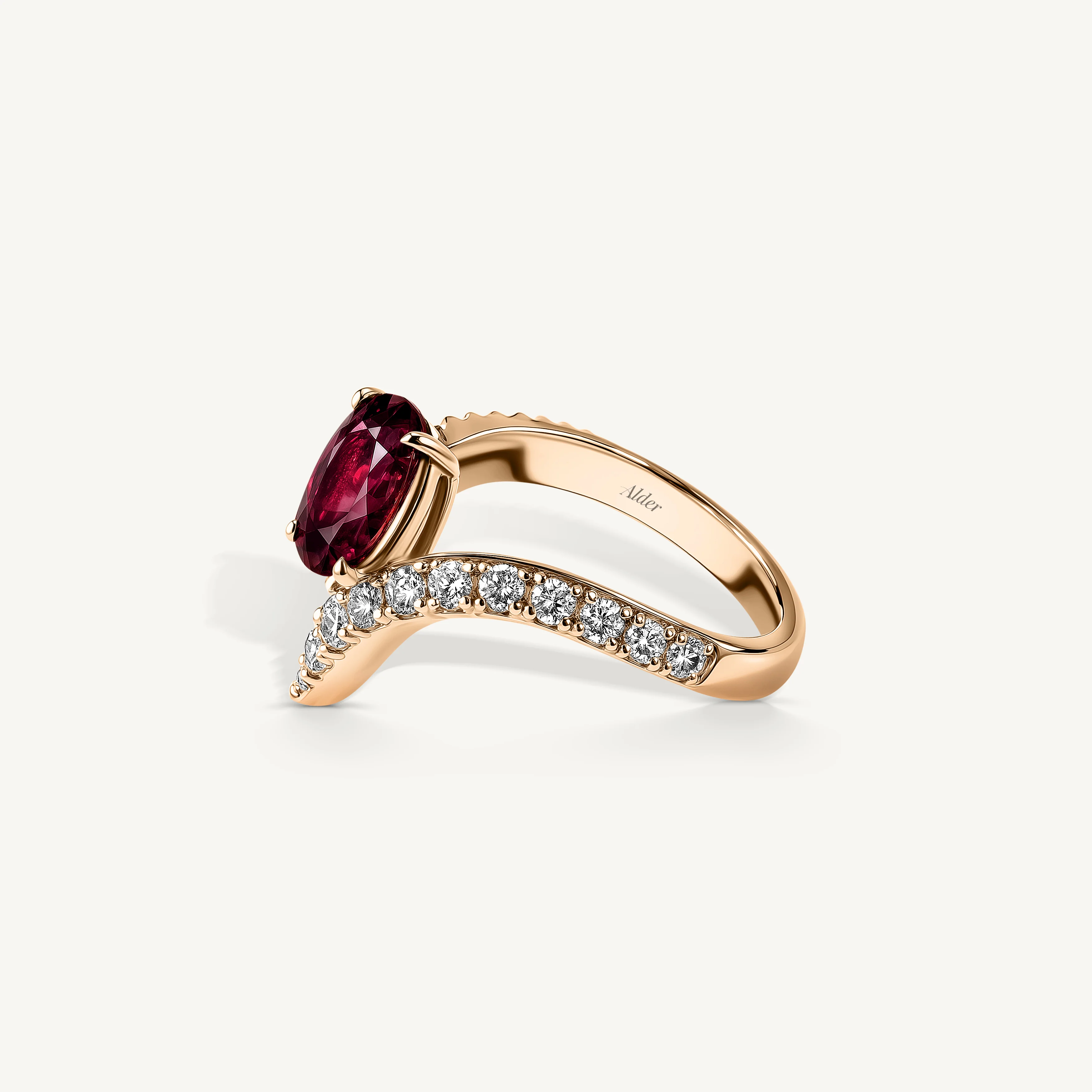 Pink Tourmaline Velora Diamond Ring - Image 3