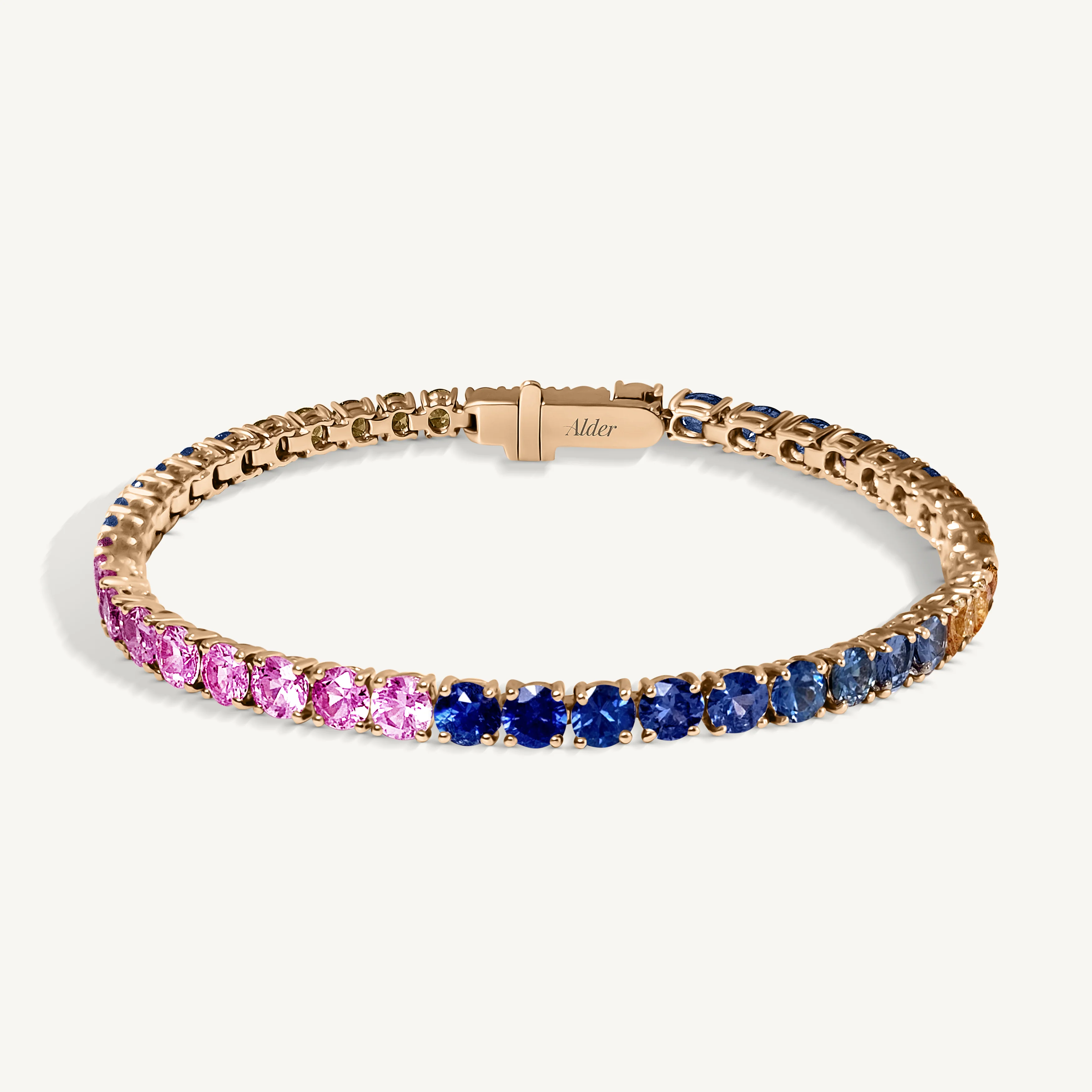 Rainbow Sapphire Gemstone Tennis Bracelet