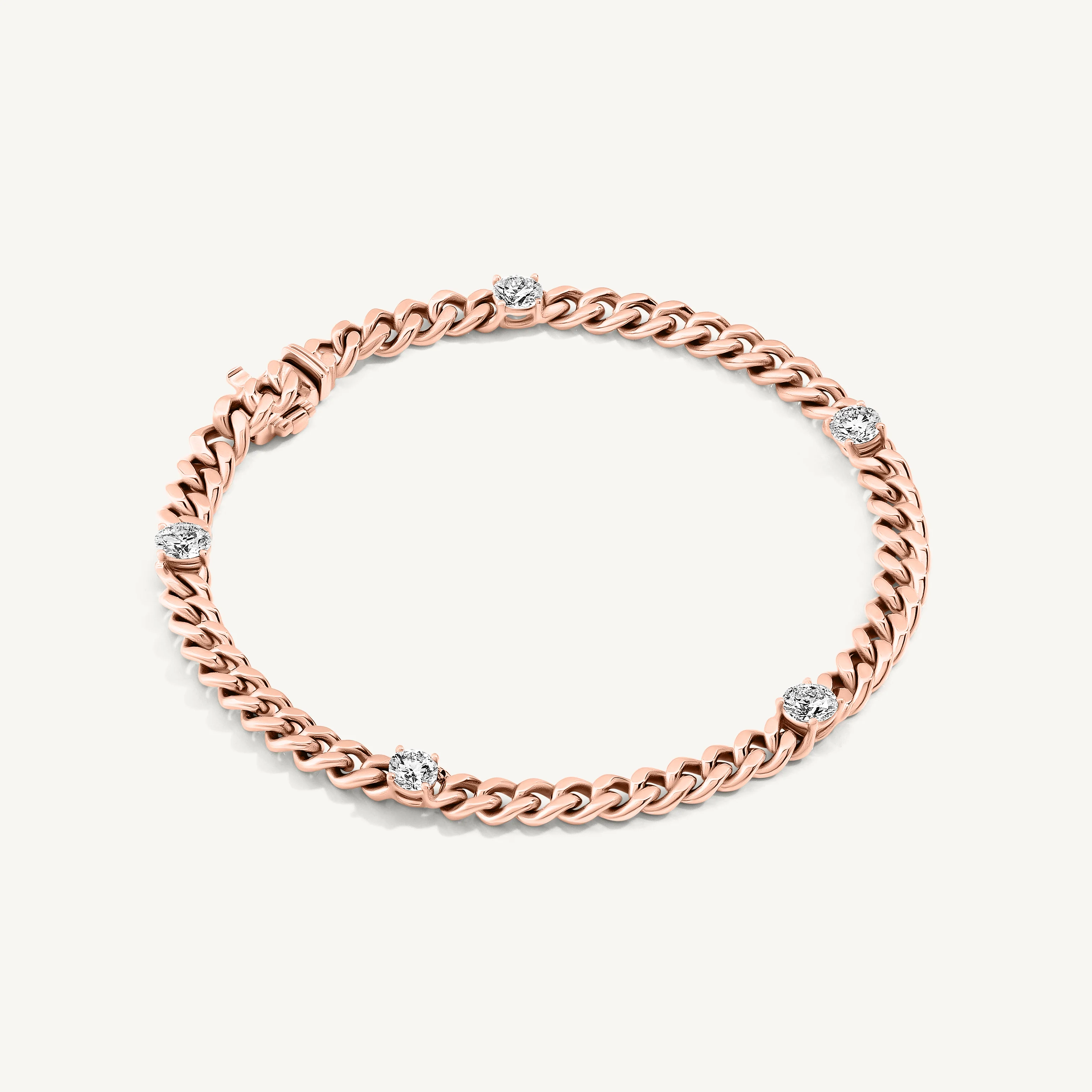 Round Diamond Chain Bracelet - Image 3