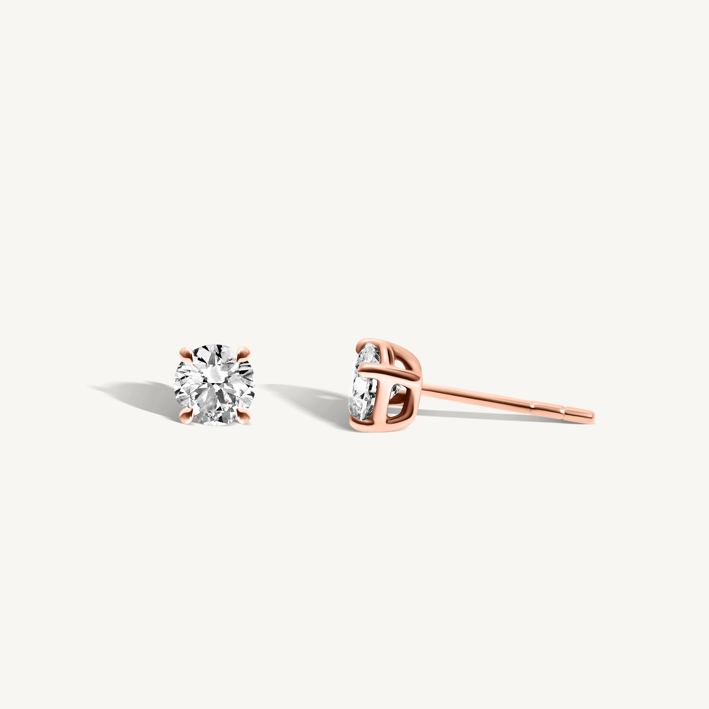 Round Diamond Stud Earrings - Image 3