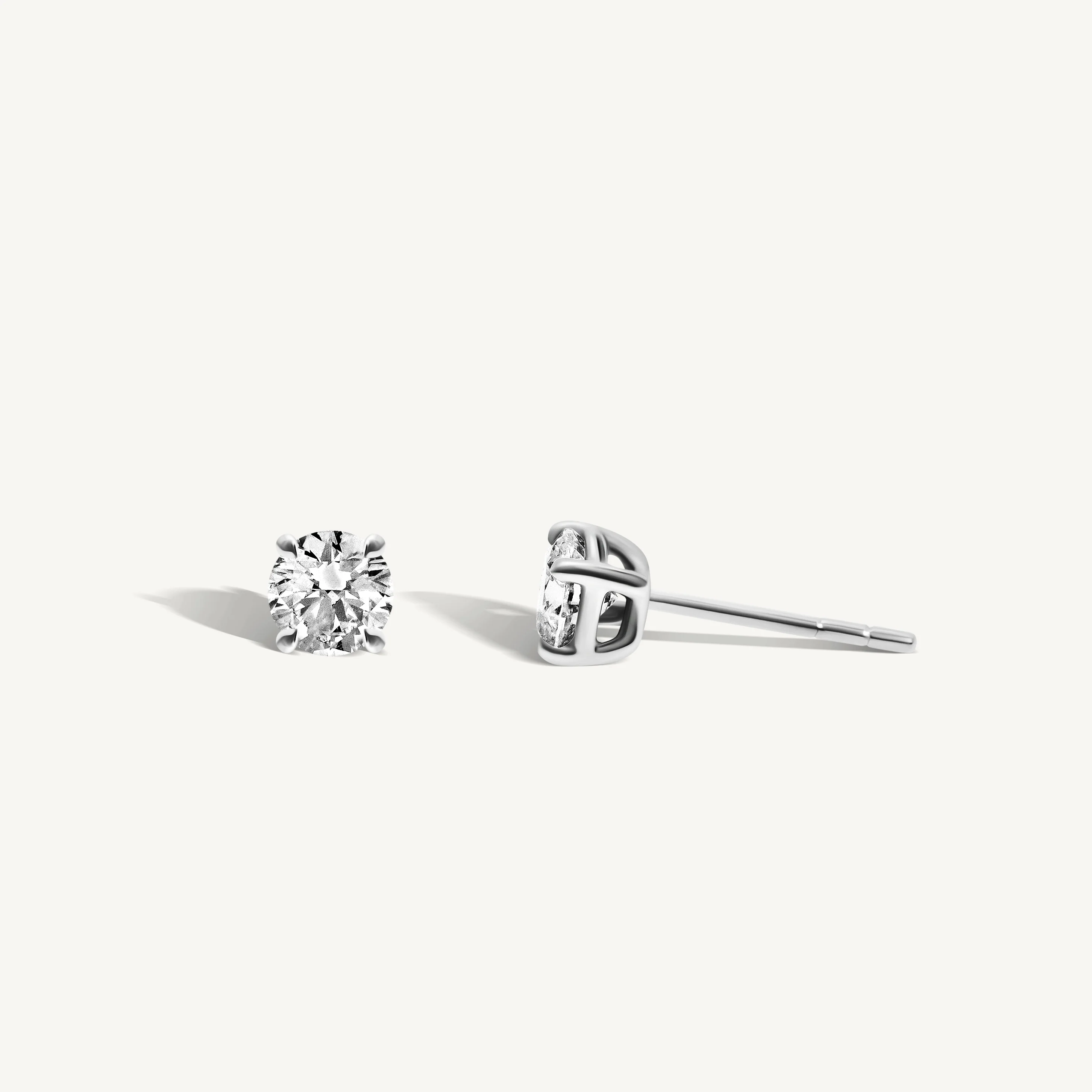 Round Diamond Stud Earrings - Image 4