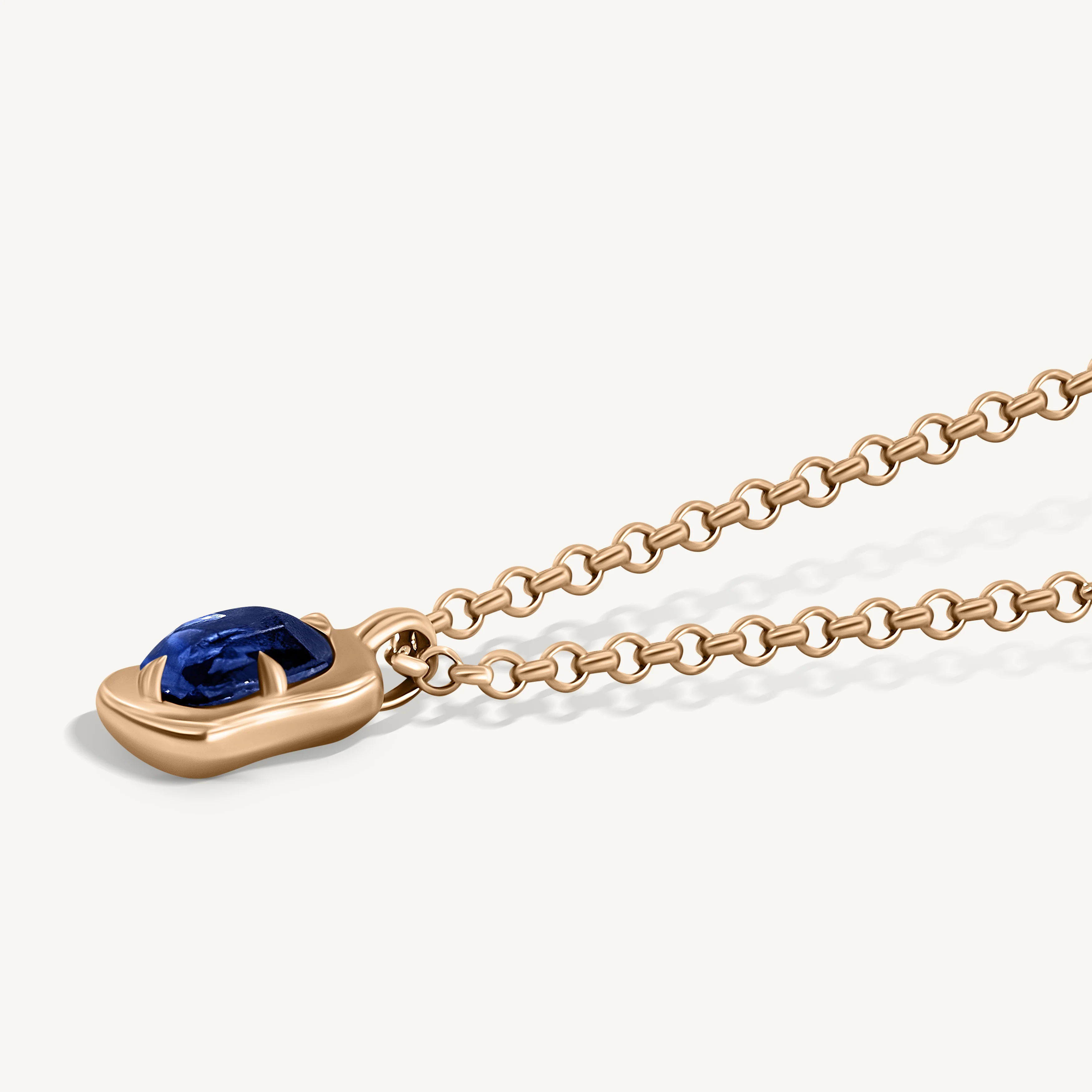 Sapphire Blue Lunar Pendant Necklace - Image 3