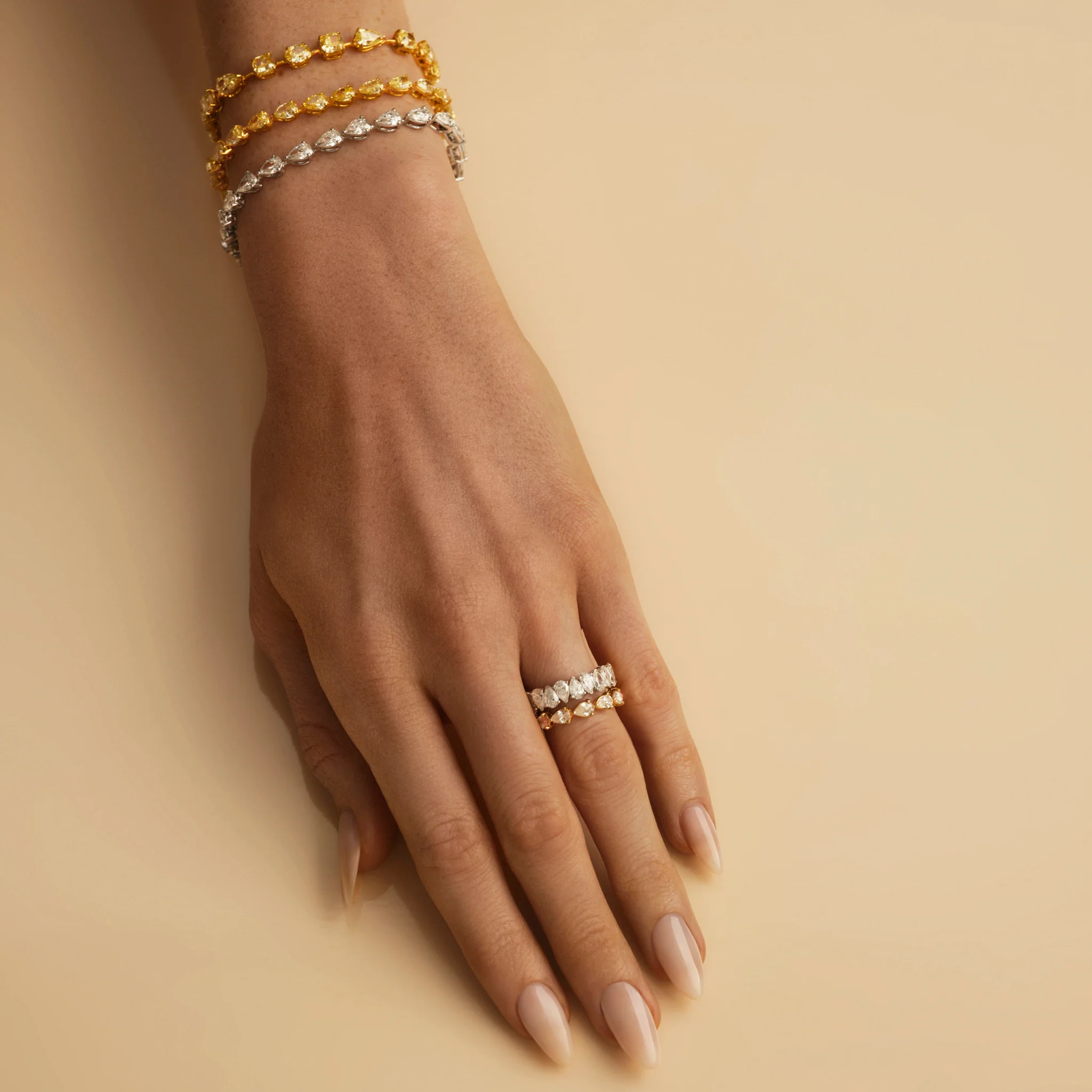East West Pear Diamond Eternity Band - Image 4